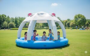 シロクマの屋根付きプール